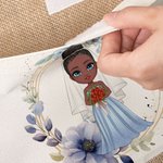Sac en Jute Personnalisé avec Personnage et Nom Sac avec Poche en Toile Cadeau Enterrement de Vie de Jeune Fille pour Femme