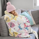 Gepersonaliseerde Schattige Leeuw Olifant Dier Zachte Deken met Naam en Positieve Affirmaties Verjaardag Baby Shower Gift voor Pasgeboren Kinderen