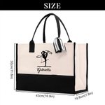 Personalised Dance Artistic Gymnastics Large Canvas Tote Bag with Name Birthday Gift for Women