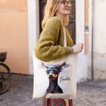 Sac en Toile Personnalisé avec Photo d'Animal de Compagnie Grand Sac Réutilisable Cadeau pour Amoureux des Animaux