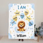 Gepersonaliseerde Schattige Leeuw Olifant Dier Zachte Deken met Naam en Positieve Affirmaties Verjaardag Baby Shower Gift voor Pasgeboren Kinderen