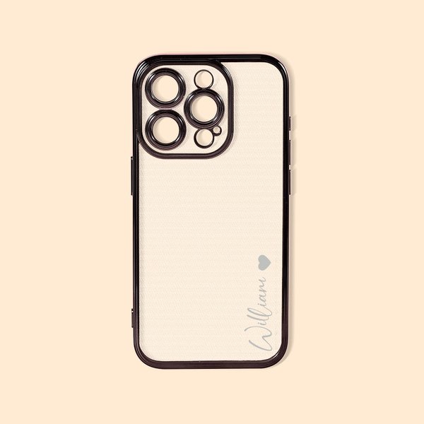 Personligt minimalistiskt TPU-namn mobilskal för iPhone med hjärta Födelsedagspresent för kvinnor män