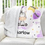 Gepersonaliseerde Schattige Leeuw Olifant Dier Zachte Deken met Naam en Positieve Affirmaties Verjaardag Baby Shower Gift voor Pasgeboren Kinderen