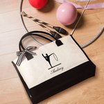 Personalised Dance Artistic Gymnastics Large Canvas Tote Bag with Name Birthday Gift for Women