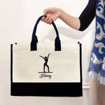 Personalised Dance Artistic Gymnastics Large Canvas Tote Bag with Name Birthday Gift for Women