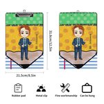 Personalized Pencil Cartoon Character Design Portable Clipboard with Name A4 Letter Size Teacher's Day Back to School Gift for Teacher