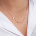Collier Personnalisé avec 1-4 Pierres de Naissance et Nom Cadeau Commémoratif pour Chiens Chats Animaux de Compagnie