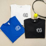 Personalizado Monograma Raqueta de Tenis 100% Algodón Camiseta Sudadera con Purpurina Coqueta Lazo Cumpleaños Día del Juego Regalos para los amantes d