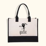 Personalised Dance Artistic Gymnastics Large Canvas Tote Bag with Name Birthday Gift for Women