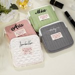 Mini Trousse de Maquillage Portable Personnalisée avec Nom Brodé Double Couche Cadeau Anniversaire pour Femmes