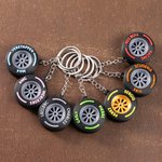 Personalisierte 3D Autoreifen Schlüsselanhänger mit Text Auto Dekoration Geburtstag Geschenk für Männer