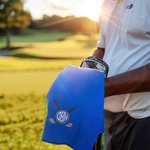 Personlig flerfärgad våfflad monogram trefaldig golfhandduk med broderad och hängande klämma bärbara golftillbehör sportgåva för golfare