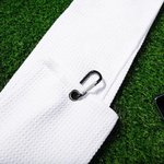 Personlig flerfärgad våfflad monogram trefaldig golfhandduk med broderad och hängande klämma bärbara golftillbehör sportgåva för golfare