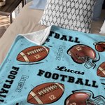 Personalized Football Soft Blanket with Name and Number Birthday Gift for Sports Lovers
