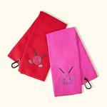 Personlig flerfärgad våfflad monogram trefaldig golfhandduk med broderad och hängande klämma bärbara golftillbehör sportgåva för golfare