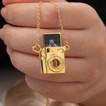 Gepersonaliseerde Mini Pull-Out Camera Locket ketting met foto Verjaardagscadeau voor fotografieliefhebbers