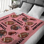 Personalized Football Soft Blanket with Name and Number Birthday Gift for Sports Lovers