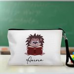 Trousse à Crayons Personnalisée avec Nom et Motif Animal Sac avec Bracelet Cadeau Anniversaire Rentrée Scolaire pour Enfant
