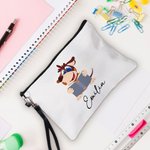 Trousse à Crayons Personnalisée avec Nom et Motif Animal Sac avec Bracelet Cadeau Anniversaire Rentrée Scolaire pour Enfant