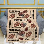 Personalized Football Soft Blanket with Name and Number Birthday Gift for Sports Lovers