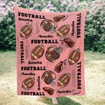 Personalized Football Soft Blanket with Name and Number Birthday Gift for Sports Lovers