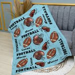 Personalized Football Soft Blanket with Name and Number Birthday Gift for Sports Lovers