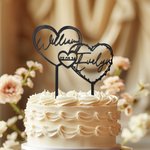 Personalisierte Spiegel Glitter Herz Acryl Hochzeitstorte Topper mit Namen und Datum Hochzeit Jahrestag Geschenk für Braut Bräutigam
