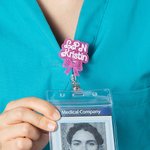 Gepersonaliseerde Roze Glitter Bow Knot Naam Badge Reel Waardering Graduation Gift voor Verpleegkundige Arts Office Worker