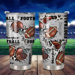 Personalized Football 30 oz Tumbler with Name and Number Birthday Gift for Football Lover Player
