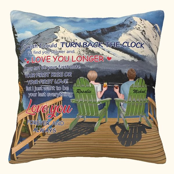 Personalisiertes Liebesgedicht, natürliche Landschaft, Schneeberg, Überwurf, Kissenbezug, Jahrestagsgeschenk für Wohnzimmer