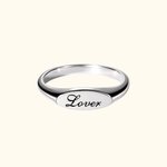 Anillo de sello ovalado personalizado con nombre grabado Cumpleaños Día de la Madre Aniversario Regalo para ella
