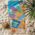 Personalisierte Grandma's Beach Buddies Hausschuhe Super saugfähige schnell trocknende weiche Strandtuch mit Namen Reisen wesentliche Geburtstagsgeschenk für Mama Oma