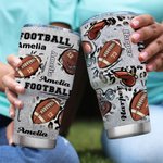 Personalized Football 30 oz Tumbler with Name and Number Birthday Gift for Football Lover Player