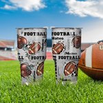 Personalized Football 30 oz Tumbler with Name and Number Birthday Gift for Football Lover Player
