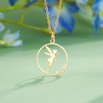 Personalizado Dainty Hada Minimalista Nombre Collar Cumpleaños Ánimo Regalo para Peter Pan Lover Chica Mujeres