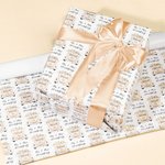 Personalized Floral Wedding Car Design Matte Gift Wrapping Paper with Text Wedding Shower Engagement Anniversary Gift for Couple