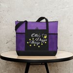 Personalized Multicolor Doggie Things Dog Paw Large Capacity Tote Bag with Name and Text Birthday Travel Accessory Gift for Dog Lovers
