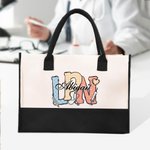 Personalized Medical Elements Tote Bag with Name and Title Birthday Back to School Gift for Nurse Doctor