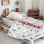 Personalized Childlike Cartoon Bunny Dinosaur Flower Warm Soft Blanket with Name Birthday Children's Day Gift for Kids