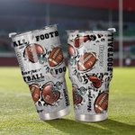 Personalized Football 30 oz Tumbler with Name and Number Birthday Gift for Football Lover Player