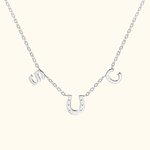 Personalized Horseshoe Necklace with Two Initials Birthday Anniversary Gift for Horse Lover Women