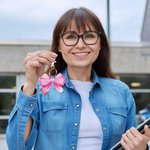 Personalized Coquette Bow Pencil Acrylic Tag Keychain with Name Appreciation Back to School Gift for Teacher