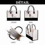 Sac à Main en Toile Personnalisé avec Nom et Fleur de Naissance Stéthoscope Doublure Imperméable Cadeau Remerciement pour Médecin Infirmière