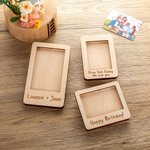 Personalised Wooden Photo Frame Car Sun Visor Clip with Engraved Text Car Accessories Birthday Gift for Family