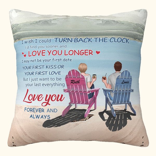 Personalizzato Love You Longer Natura Island Coppia Holiday Throw Pillow Cover San Valentino Regalo Home Decoration