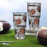 Personalized Football 30 oz Tumbler with Name and Number Birthday Gift for Football Lover Player