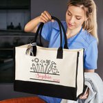 Personalisierte Dental Elemente große Canvas Tragetasche mit Namen Geburtstag Geschenk für Dental Worker Student