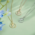 Personalizado Dainty Hada Minimalista Nombre Collar Cumpleaños Ánimo Regalo para Peter Pan Lover Chica Mujeres