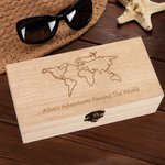 Personalizada Viajes por el Mundo Caja de Madera con Texto Viajes Luna de Miel Aventura Regalo para la Familia Amigo