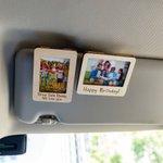 Personalised Wooden Photo Frame Car Sun Visor Clip with Engraved Text Car Accessories Birthday Gift for Family